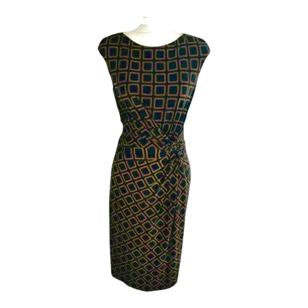 Lauren Ralph Lauren Womens Geometric Pattern Sleeveless Dress Size 10